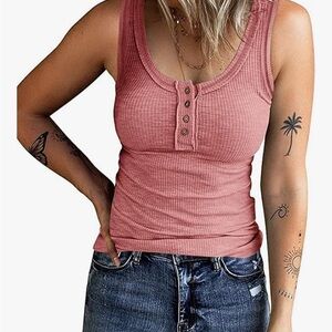 NWT Kissfix Rose Ribbed Tank Top